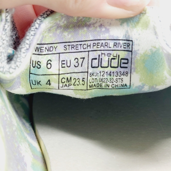 New Hey Dude Wendy Stretch Grey Pearl River Casual Slip On Shoes O36 - Picture 10 of 11